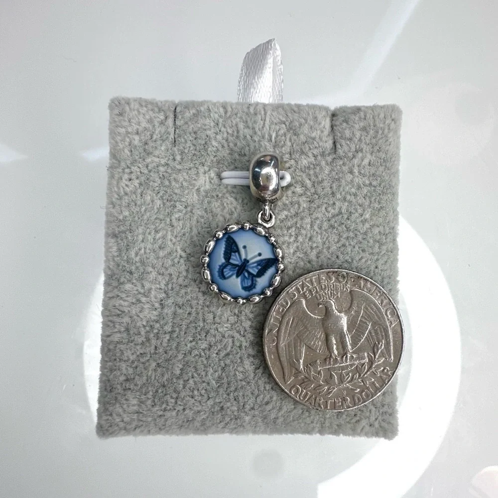 PANDORA retired Butterfly Cameo Charm - Picture 3 of 5